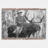 Teddy Roosevelt Riding Bull Moose Deken (Voorkant)