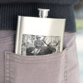 Teddy Roosevelt Riding Bull Moose Heupfles (Voorbeeld)