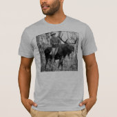 Teddy Roosevelt Riding Bull Moose T-shirt (Voorkant)