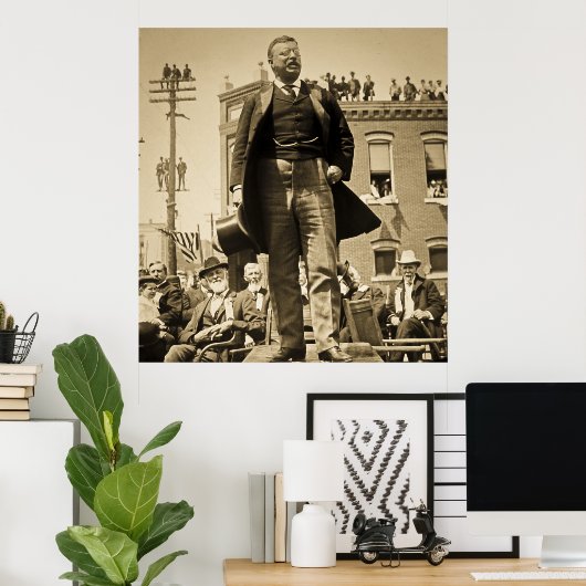 Teddy Roosevelt spreekt 1905  Poster (Thuiskantoor)