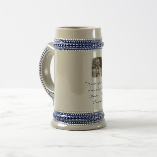 Teddy Roosevelt Stein Bierpul (Voorkant links)