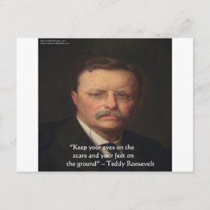 Teddy Roosevelt "Voeten op de grond" Wijsheid Cita Briefkaart