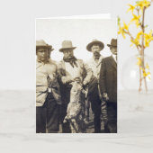 Teddy Roosevelt Wolf Hunting, 1905 Kaart (Gele Bloem)