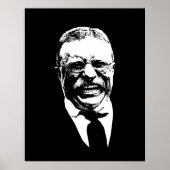 Teddy Roosevelt - Zwart-wit Poster (Voorkant)