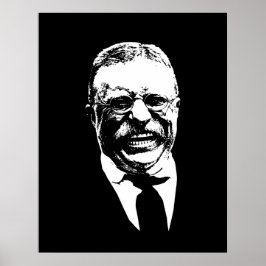 Teddy Roosevelt - Zwart-wit Poster