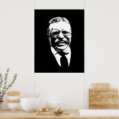Teddy Roosevelt - Zwart-wit Poster (Keuken)