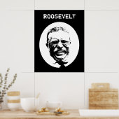 Teddy Roosevelt - Zwart-wit Poster (Keuken)