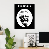 Teddy Roosevelt - Zwart-wit Poster (Thuiskantoor)