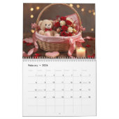 Teddy Rose Basket Romantic Valentine Desk  Kalender (Feb 2026)