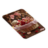 Teddy Rose Basket Romantic Valentine Heart Fridge Magneet (Rechterzijde)