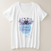 teddy, roze, schattig, , trend, engel, kunst, leuk grote maat t-shirt (Design voorkant)