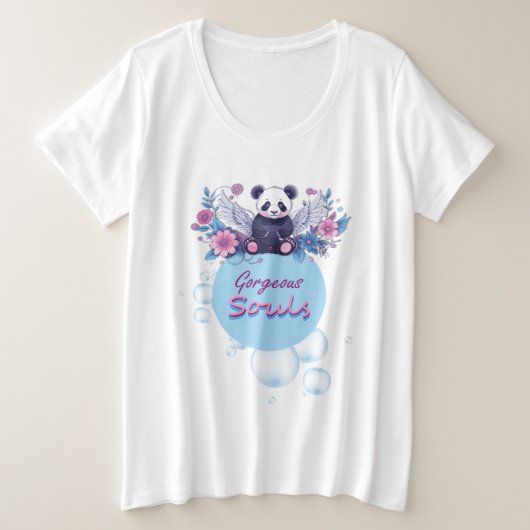 teddy, roze, schattig, , trend, engel, kunst, leuk grote maat t-shirt (Design voorkant)