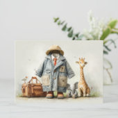 Teddy Safari Explorer – 1e verjaardag Kaart (Staand voorkant)