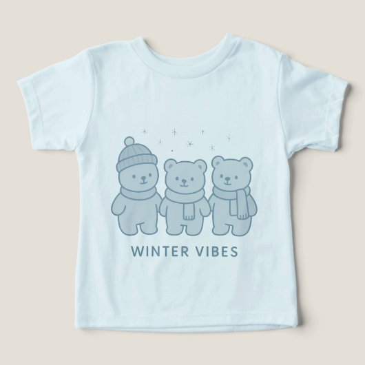 Teddy Team Winter Vibes Kids T-shirt (Design voorkant)