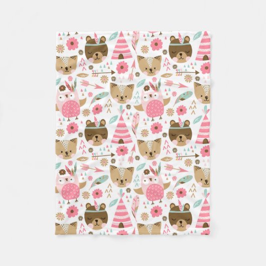 Teddy Teepee Fleece Deken (Voorkant)