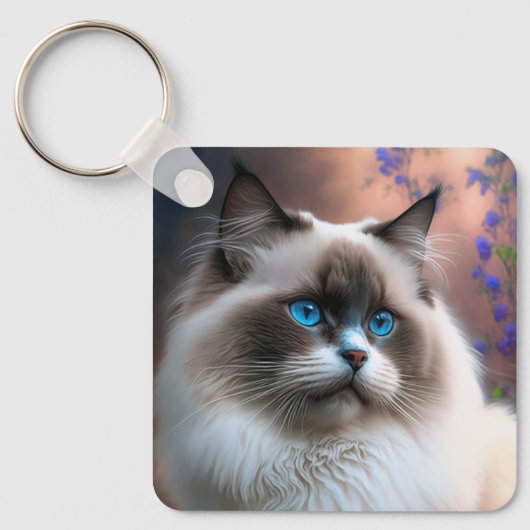 Teddy the Ragdoll Cat Sleutelhanger (Voorkant)