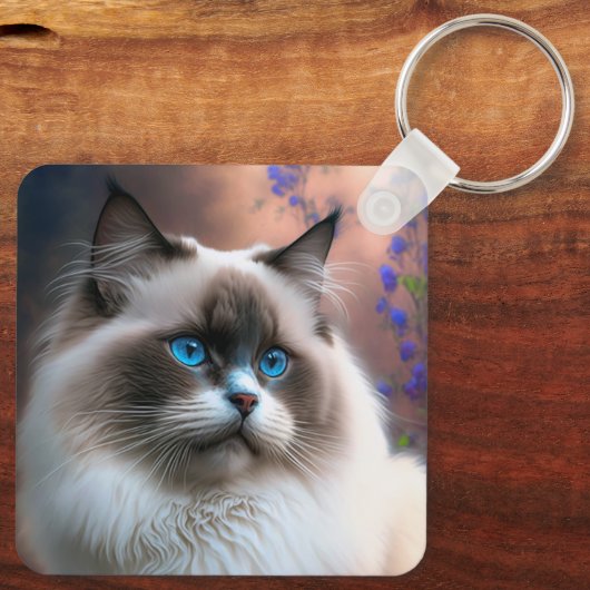 Teddy the Ragdoll Cat Sleutelhanger (Achterkant)