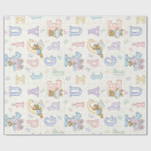 Teddy Tots Pastel Alphabet Cadeaupapier (Vlak)