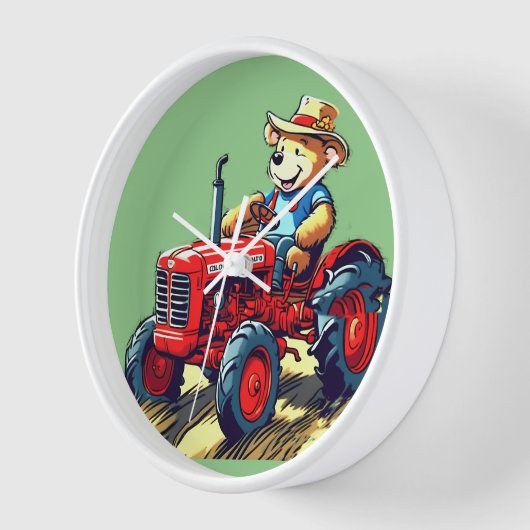 Teddy Tractor Wandklok (Hoek)