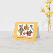 Teddy verjaardagskaart kaart (Gele Bloem)