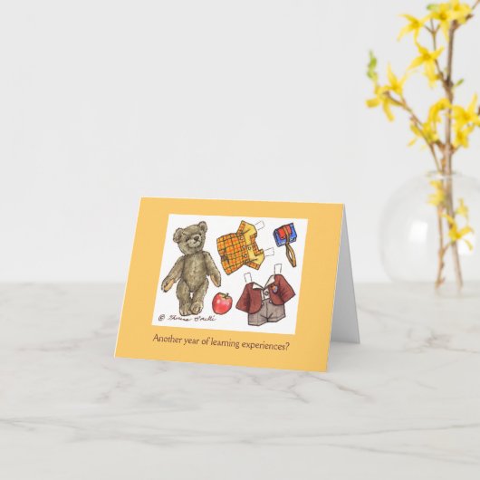 Teddy verjaardagskaart kaart (Gele Bloem)