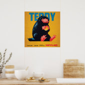 Teddy Vintage Graphic Poster (Keuken)