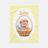 Teddy & vrienden in een mand Fleece Deken (Voorkant)