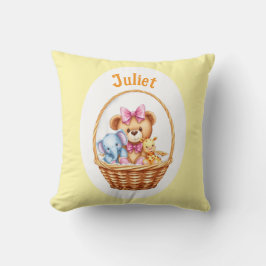 Teddy & vrienden in een mandje kussen