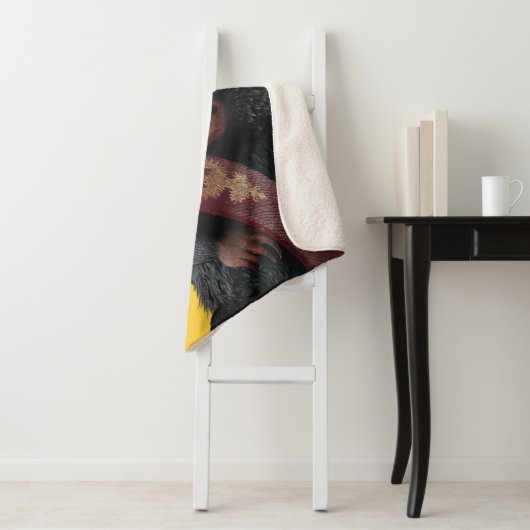 Teddy With Tie Graphic Sherpa Deken (In situ)