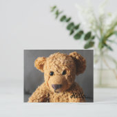 Teddy zegt hallo briefkaart (Staand voorkant)