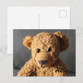 Teddy zegt hallo briefkaart (Voorkant / Achterkant)