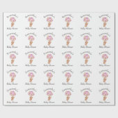 Teddyballon Baby shower wit Cadeaupapier (Vlak)