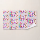 Teddybär Wasserfarben Pastell Bad Handdoek (Handdoek)