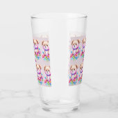Teddybär Wasserfarben Pastell Glas (Links)