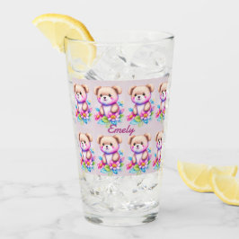 Teddybär Wasserfarben Pastell Glas