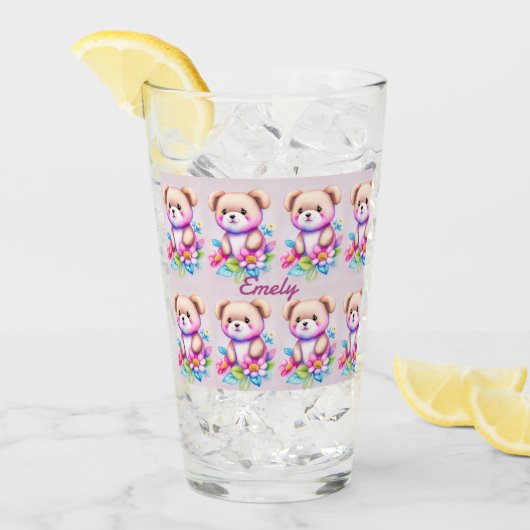 Teddybär Wasserfarben Pastell Glas (Voorkant ijs)