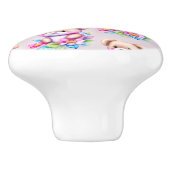 Teddybär Wasserfarben Pastell Keramische Knop (Zijkant)