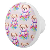 Teddybär Wasserfarben Pastell Keramische Knop (Rechts)