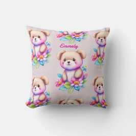 Teddybär Wasserfarben Pastell Kussen