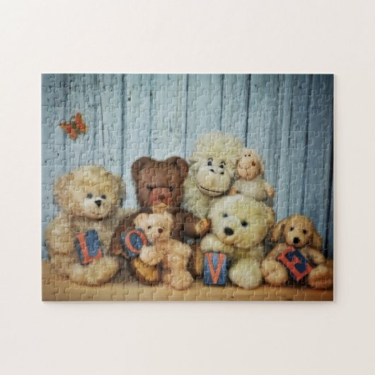 Teddybären mit Freunde Legpuzzel (Horizontaal)