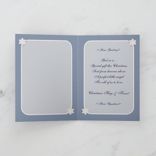 Teddybear - Eerste Kerstmis van de Baby Feestdagen Kaart (Binnen)