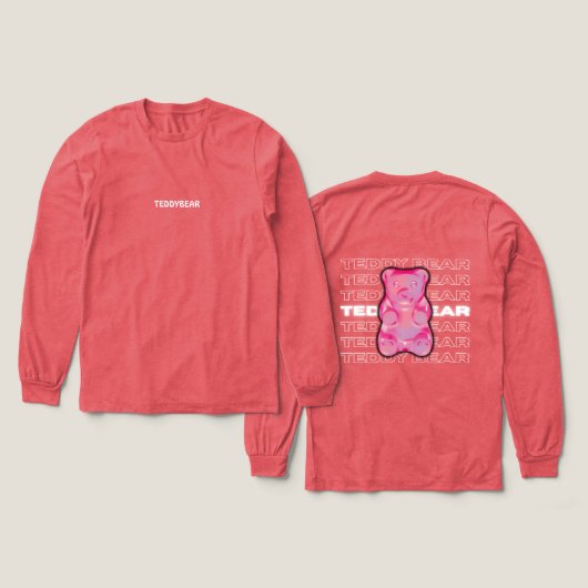 TeddyBear Graphic Casualwear Longsleeve shirt (Voorkant /achterkant)