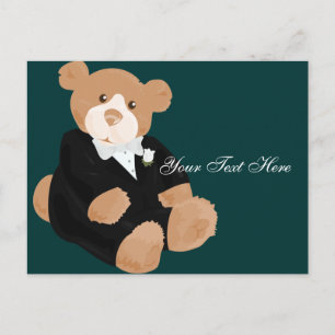 Teddybear Groom-Briefkaart Briefkaart