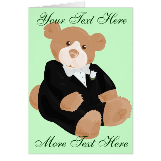 Teddybear Groom Kaart (Voorkant)