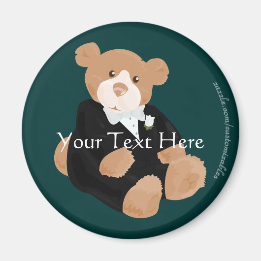 Teddybear-groommagneet Magneet (Voorkant)
