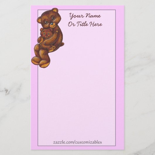 Teddybear Hug Stationery Briefpapier (Voorkant)