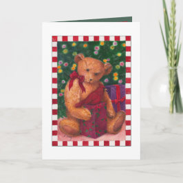teddybear Kerstmis dankt u voorstelt Bedankkaart