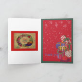 teddybear Kerstmis dankt u voorstelt Bedankkaart (Binnen)