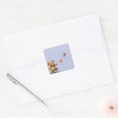 TEDDYBEAR LOPEN VIERKANTE STICKER (Envelop)