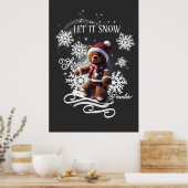 TeddyBear Snowboard/Shred Poster (Keuken)